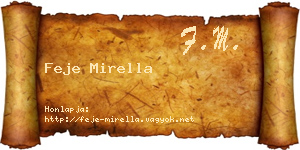 Feje Mirella névjegykártya